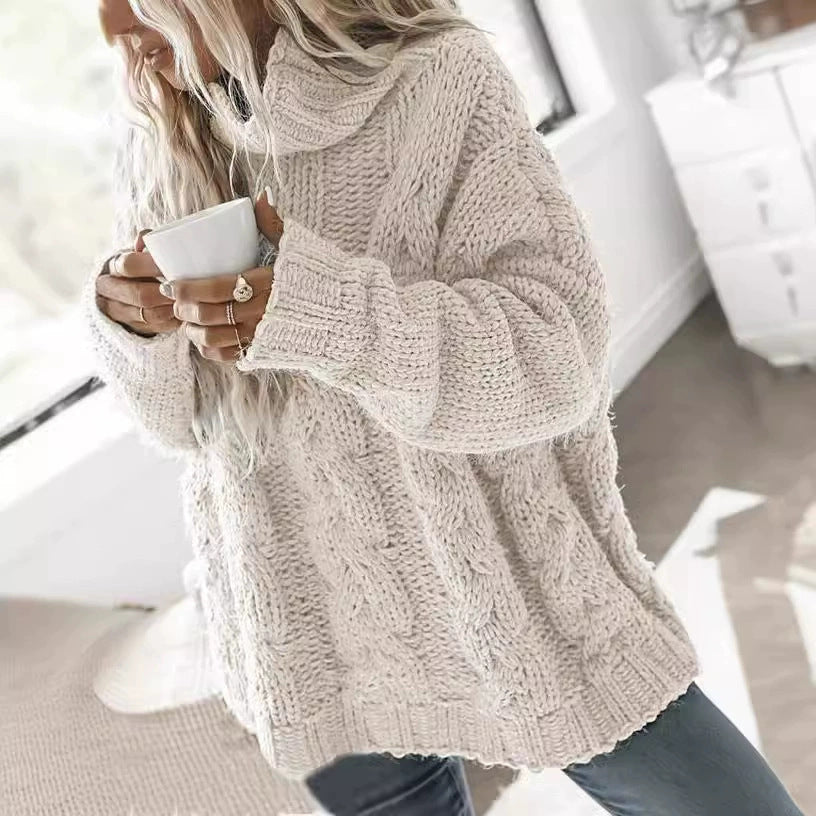 SALE Pullover Sweater Long Sleeve Loose High Collar