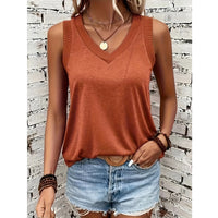 Women V Neck Tank Tops/Shirts – Summer Sleeveless Tunic Casual Basic Cute Trendy