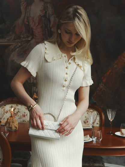 Elegant Hepburn Style Knitted Dresses – A-Line Vintage Fit