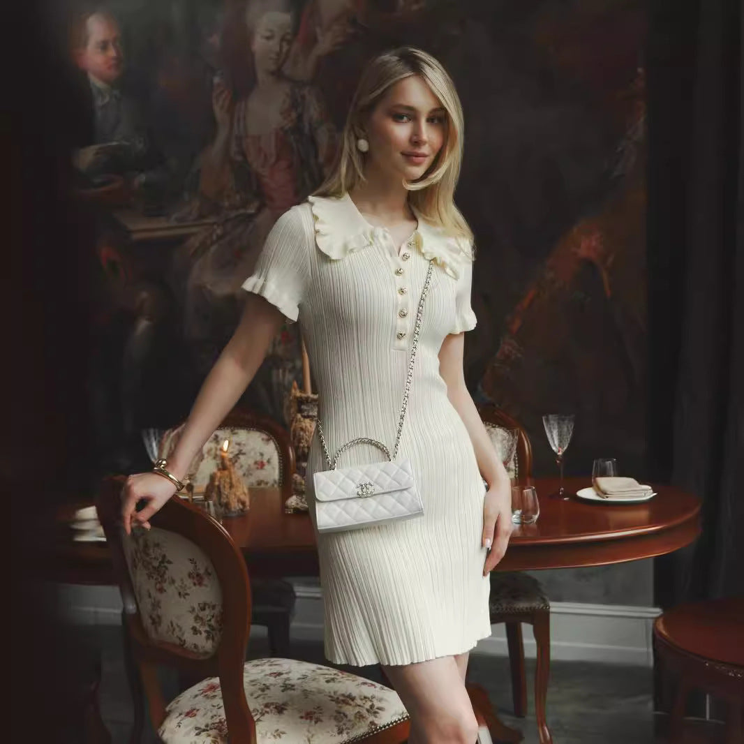 Elegant Hepburn Style Knitted Dresses – A-Line Vintage Fit