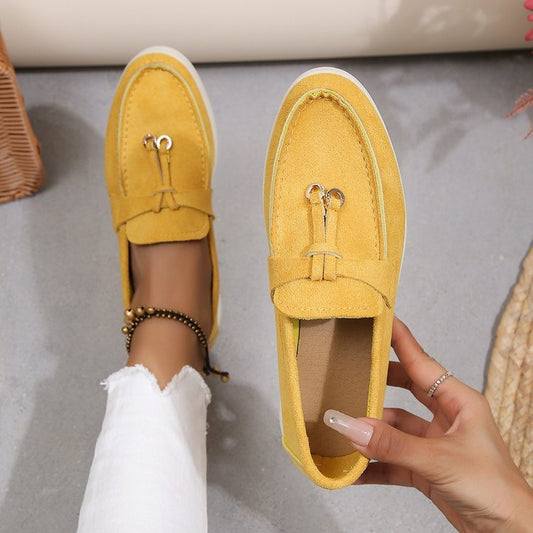 Slip-On Loafers Shoes – Yellow & Brown Gommino Style