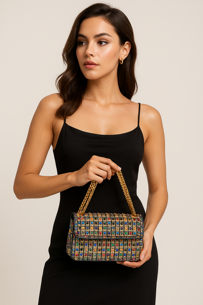 Diamond Clutch Evening Bags – Personalized Square Design