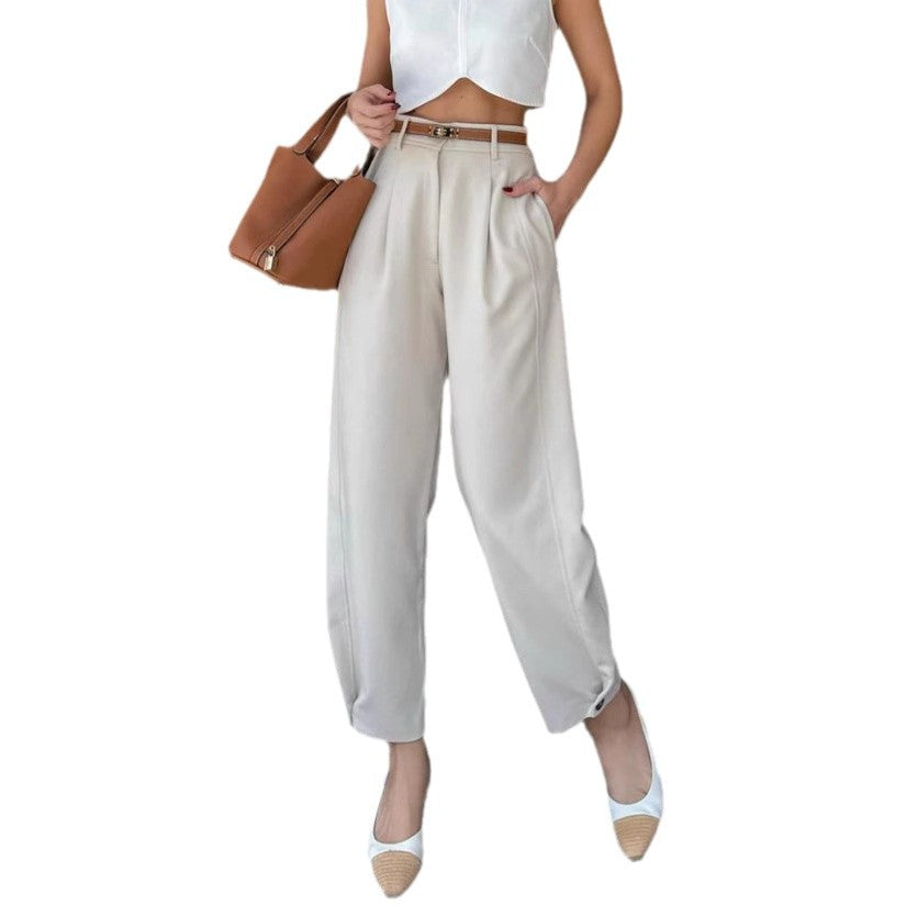 Women’s Elegant High-Waisted Cropped Pants