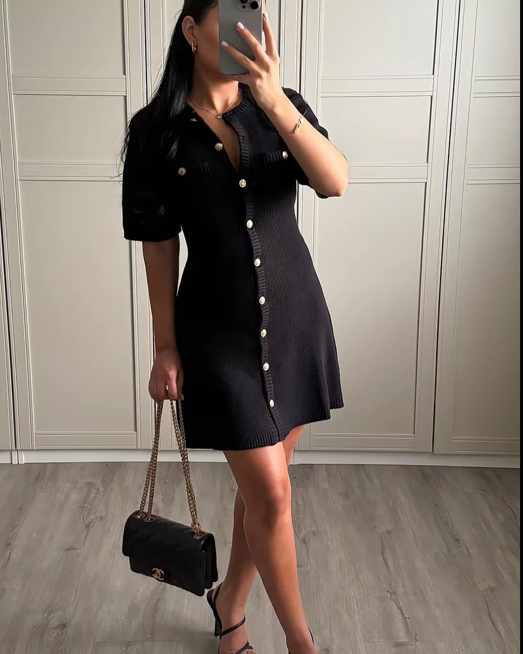 Front Button Rib Knit Dresses – Black, Blue & Wine Red